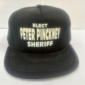 Vintage Auburn New York 80s 90s Snapback Foam Hat Elect Peter Pinckney Sherriff